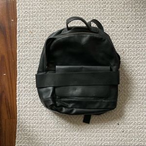 Black vegan leather backpack